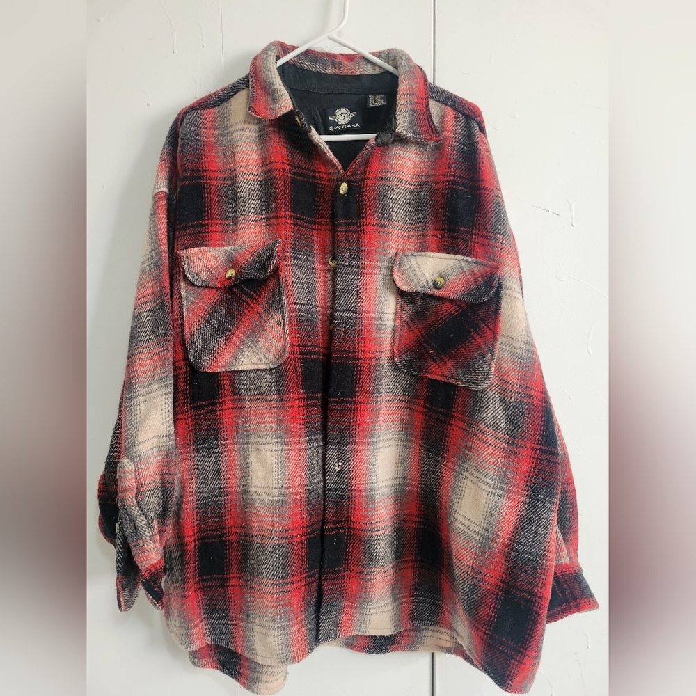 Santana Red and Black Plaid Button-Up Shirt